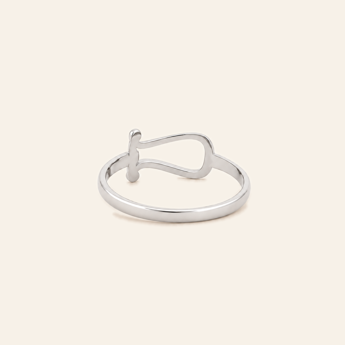 18K Gold Buckle Ring — White Gold, view 2