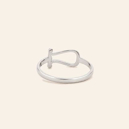 18K Gold Buckle Ring — White Gold, view 2