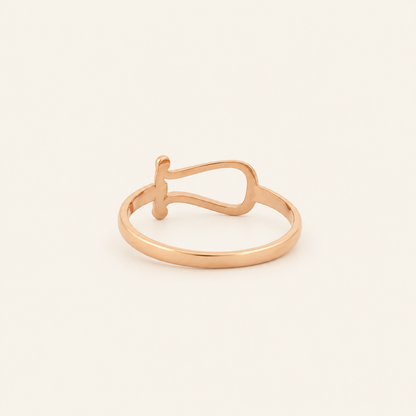 18K Gold Buckle Ring — Rose Gold, view 2