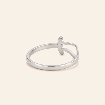 18K Gold Buckle Ring — White Gold, view 3