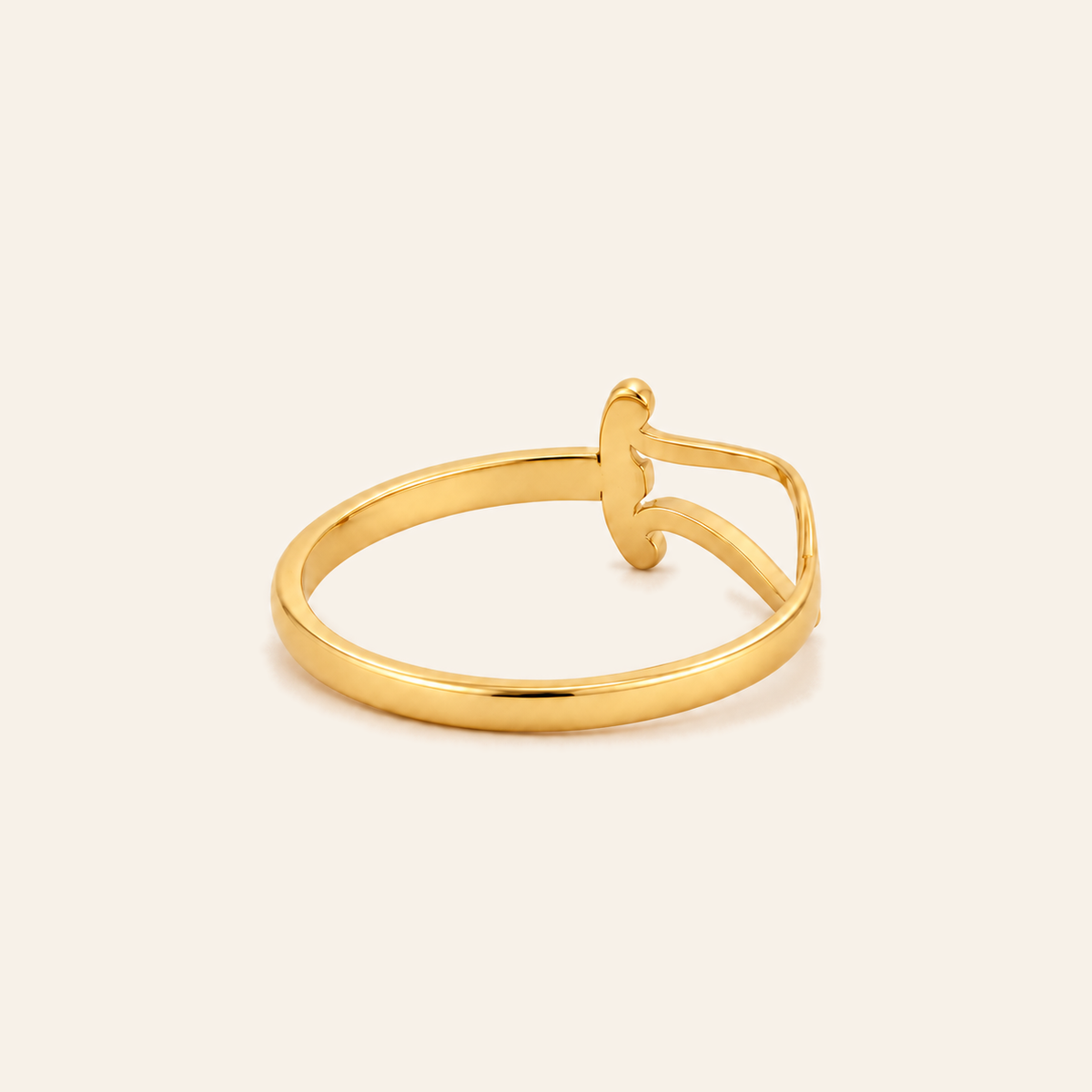 18K Gold Buckle Ring — Yellow Gold, view 3