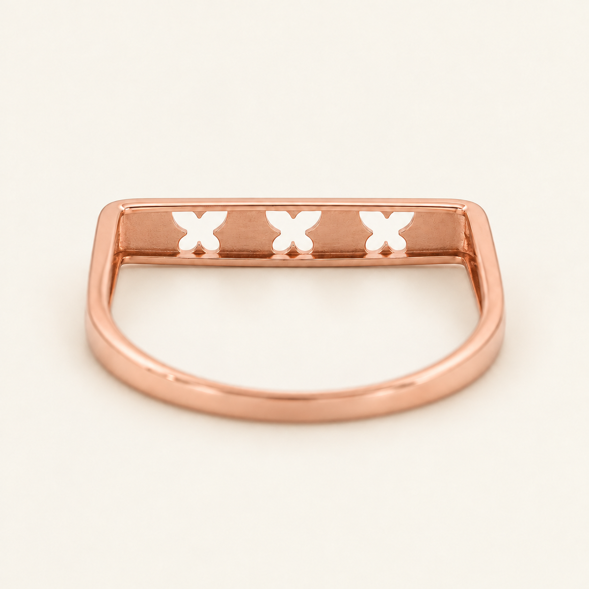18K Gold Butterfly-Motif Ring — Rose Gold, view 3