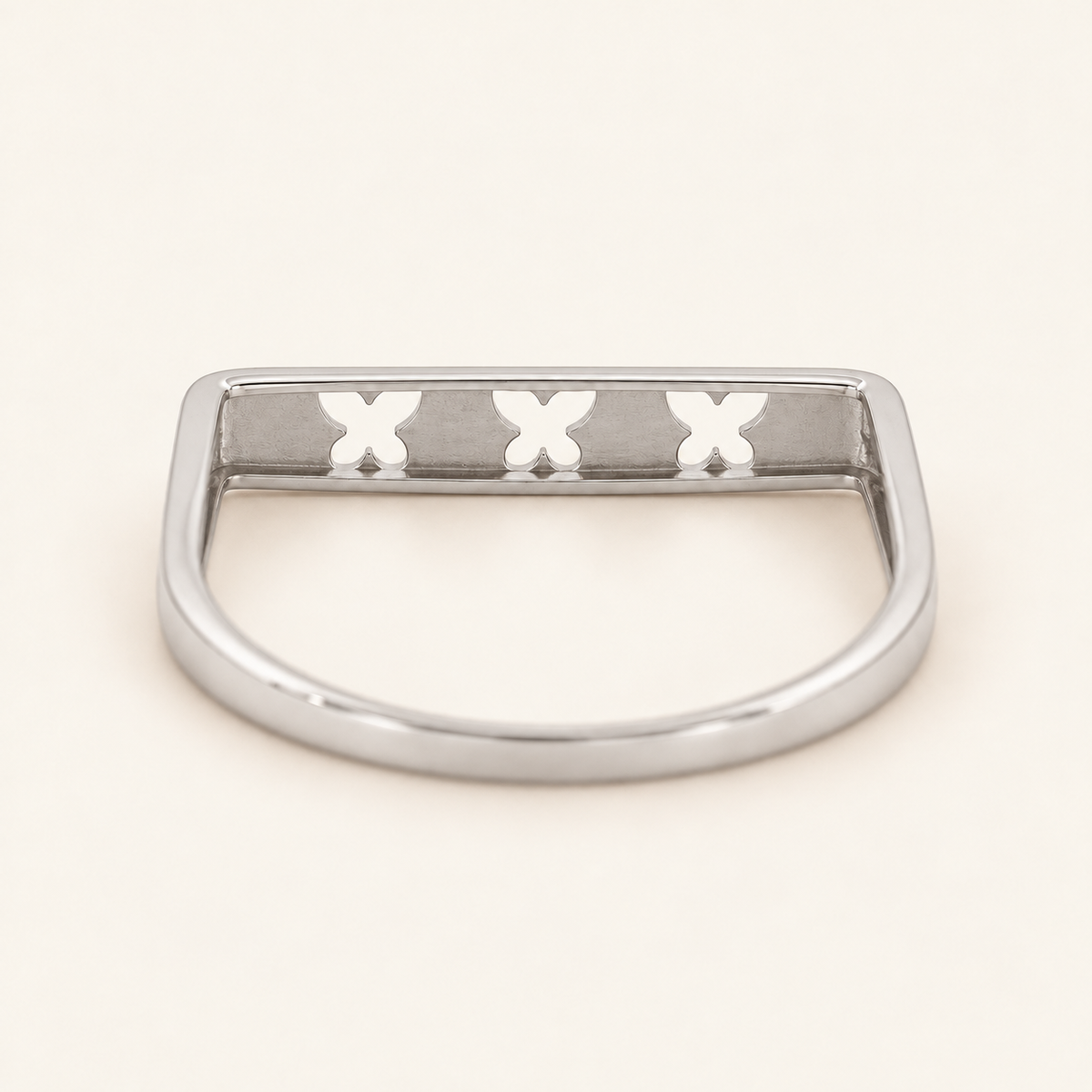 18K Gold Butterfly-Motif Ring — White Gold, view 3