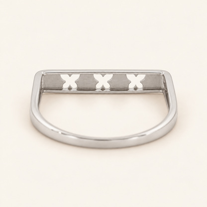 18K Gold Butterfly-Motif Ring — White Gold, view 3