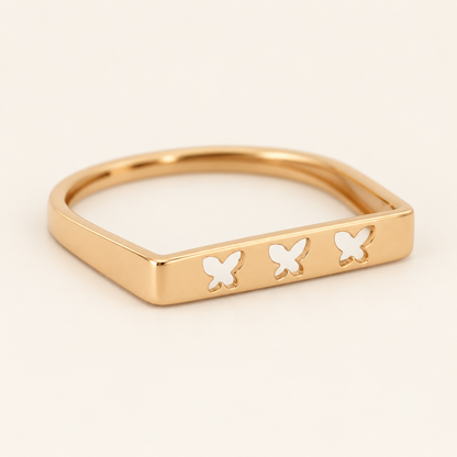 18K Gold Butterfly-Motif Ring — Yellow Gold, view 1