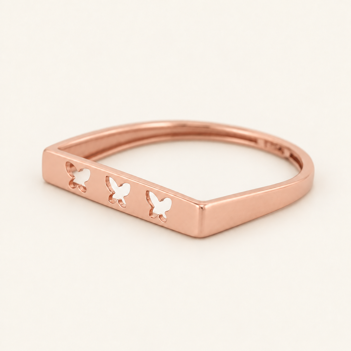 18K Gold Butterfly-Motif Ring — Rose Gold, view 2
