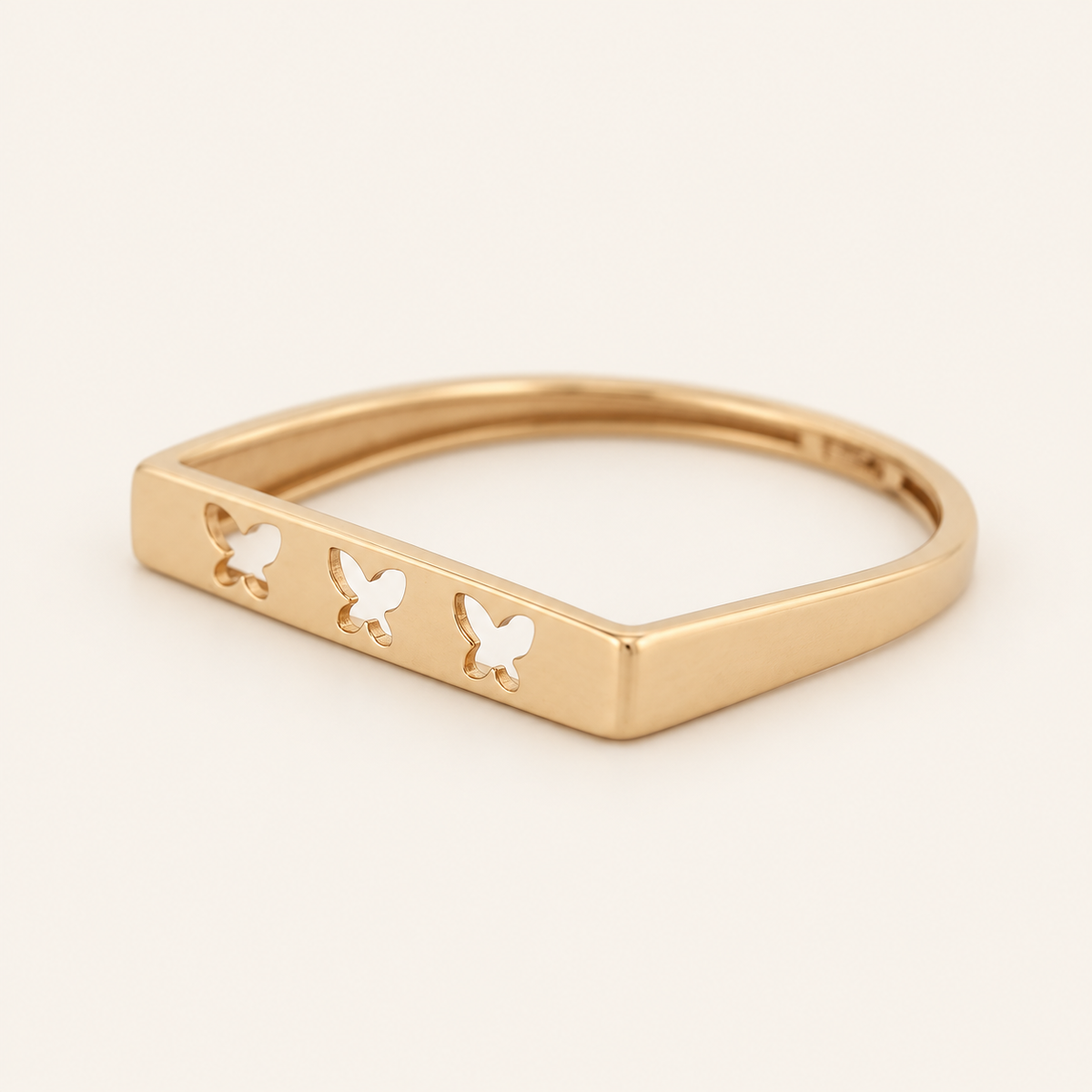 18K Gold Butterfly-Motif Ring — Yellow Gold, view 2