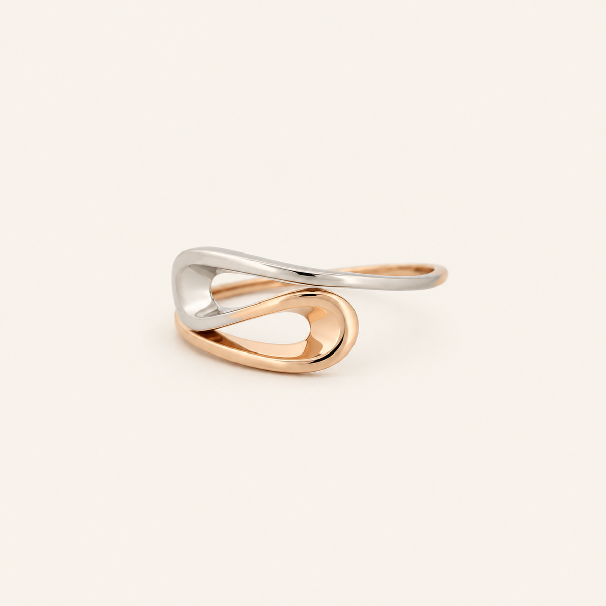 18K Gold Two-Tone Teardrop Ring — Two-Tone, view 1