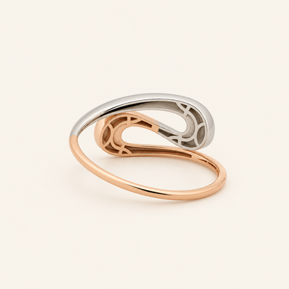 18K Gold Two-Tone Teardrop Ring — Two-Tone, view 2