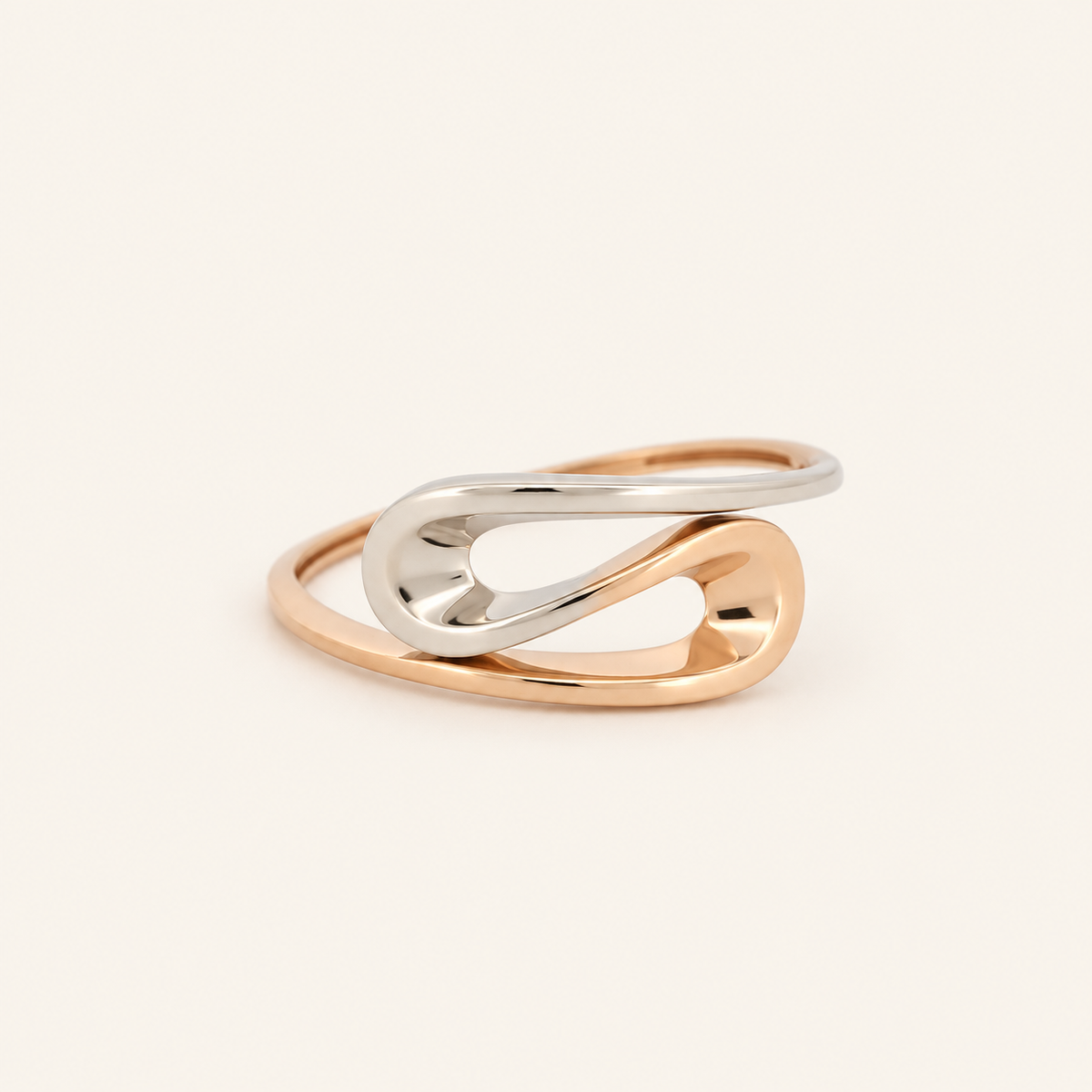 18K Gold Two-Tone Teardrop Ring — Two-Tone, view 3