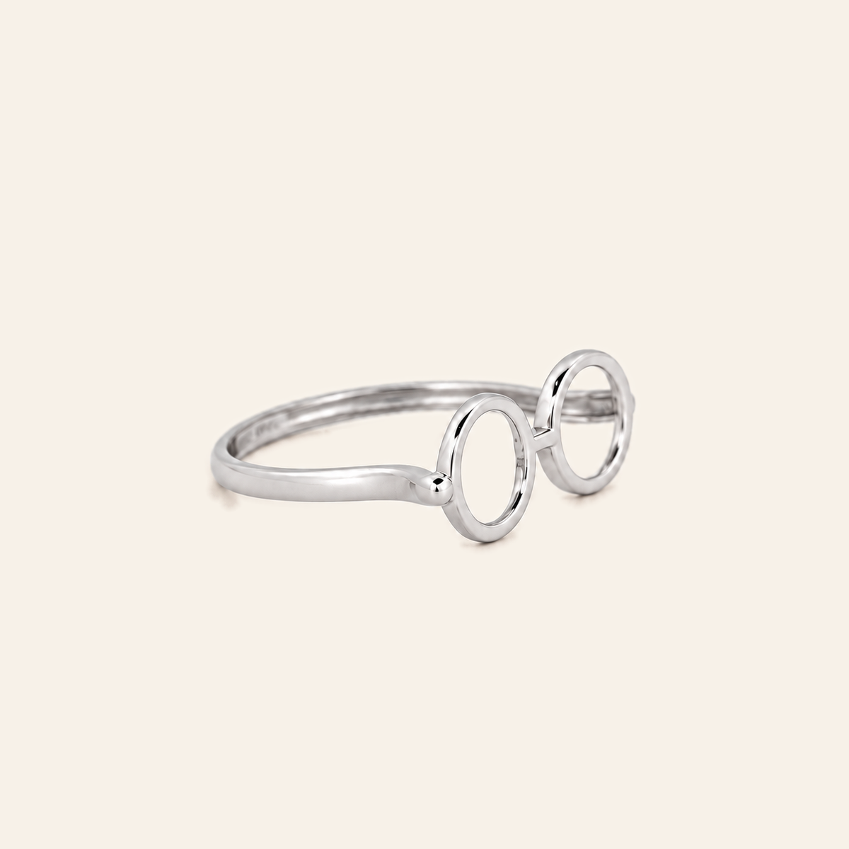 18K Gold Eyeglasses Ring — White Gold, view 1
