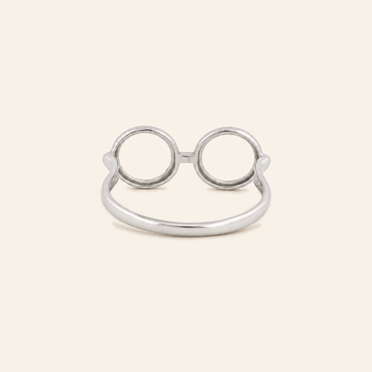 18K Gold Eyeglasses Ring — White Gold, view 2