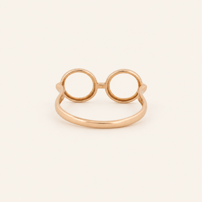 18K Gold Eyeglasses Ring — Rose Gold, view 2