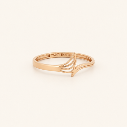 18K Gold Fan-Wing Ring — Rose Gold, view 1