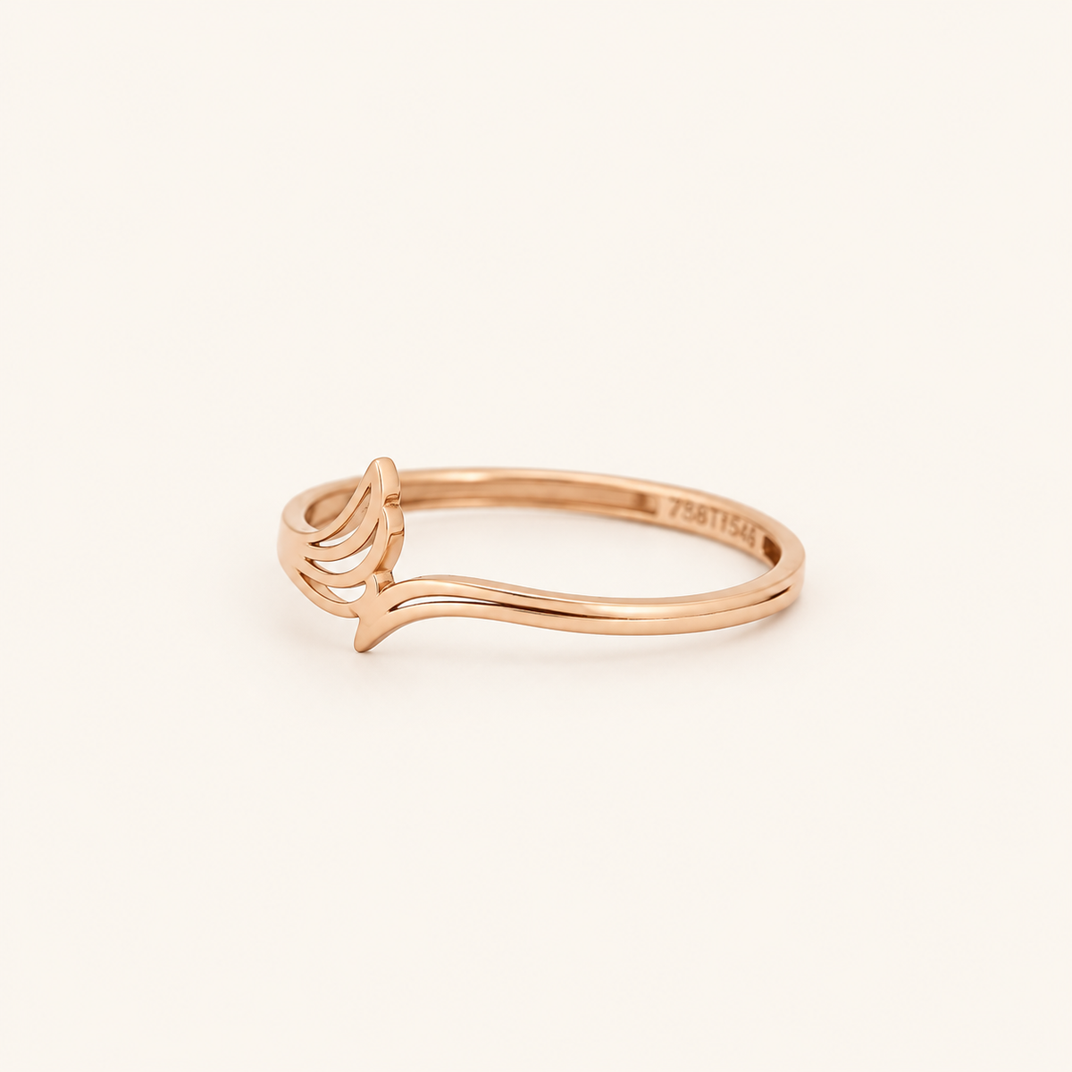 18K Gold Fan-Wing Ring — Rose Gold, view 3
