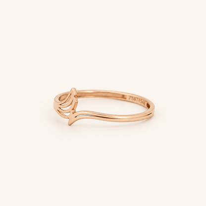 18K Gold Fan-Wing Ring — Rose Gold, view 3
