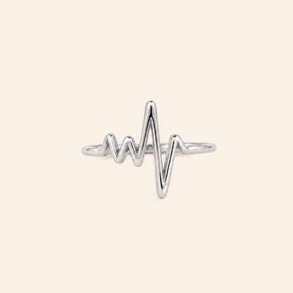 18K Gold Heartbeat Ring — White Gold, view 1