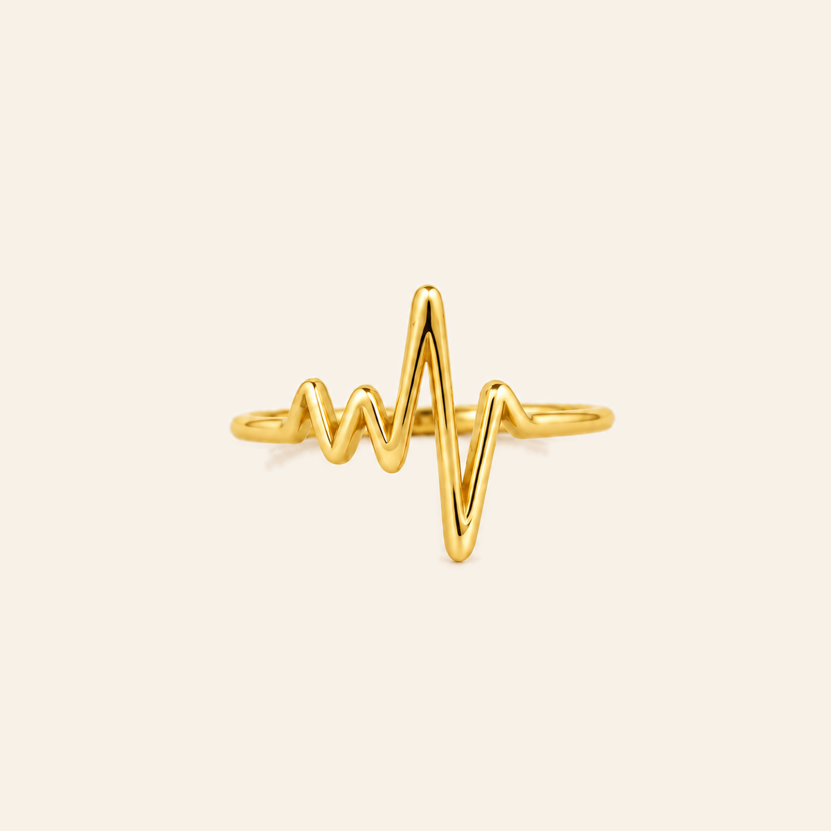 18K Gold Heartbeat Ring — Yellow Gold, view 1