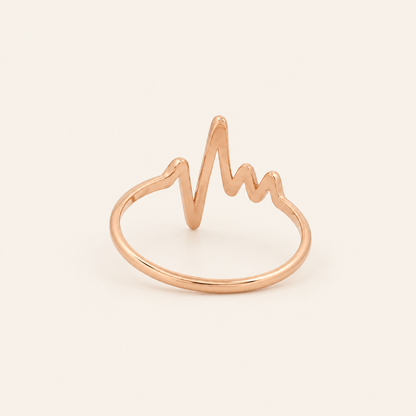18K Gold Heartbeat Ring — Rose Gold, view 2