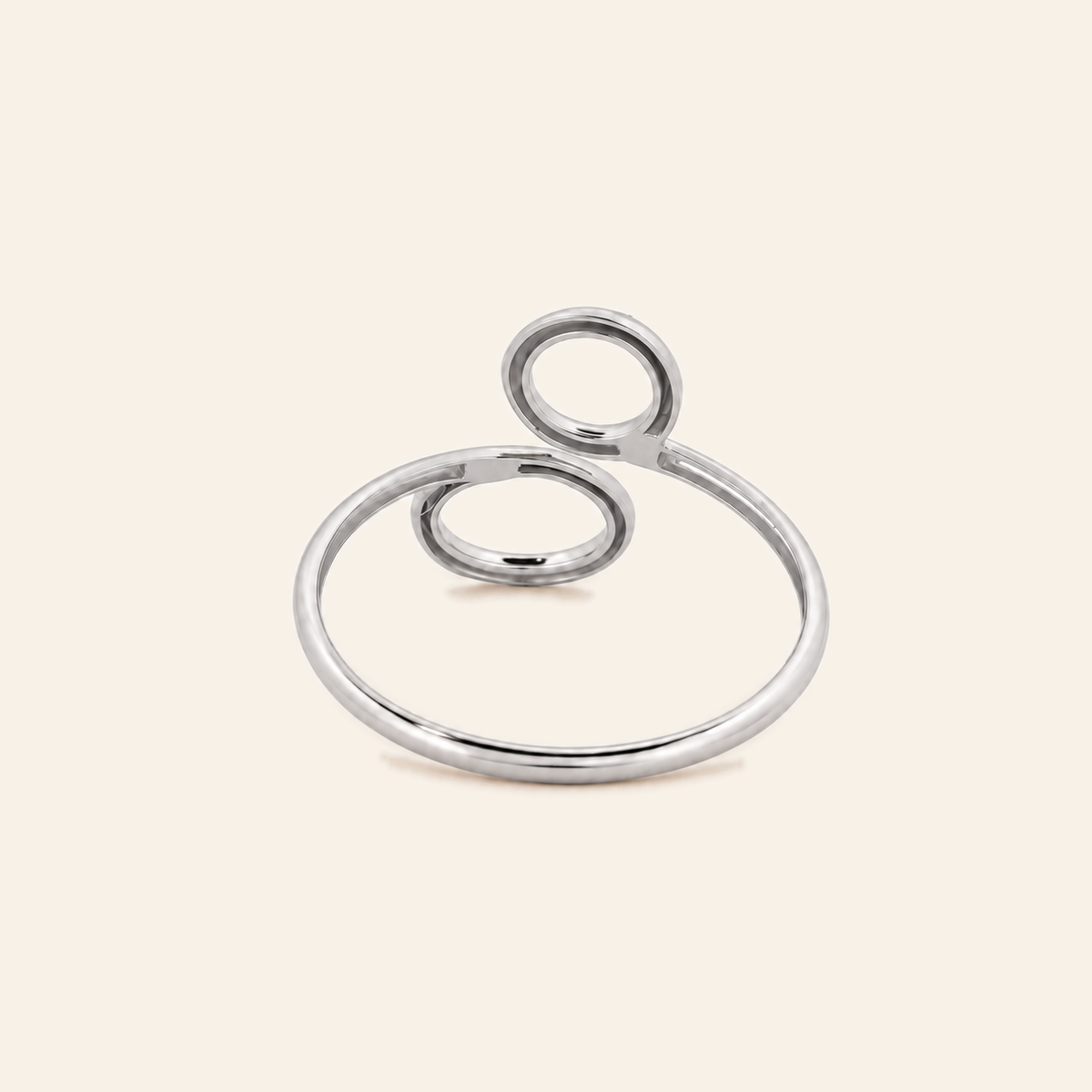 18K Gold Open Circle Ring — White Gold, view 1