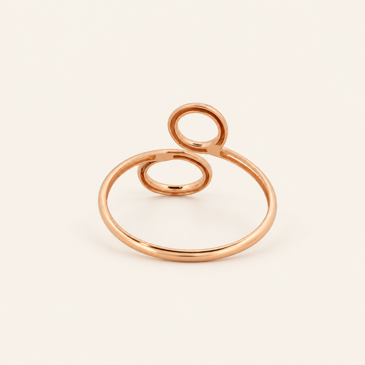 18K Gold Open Circle Ring — Rose Gold, view 1