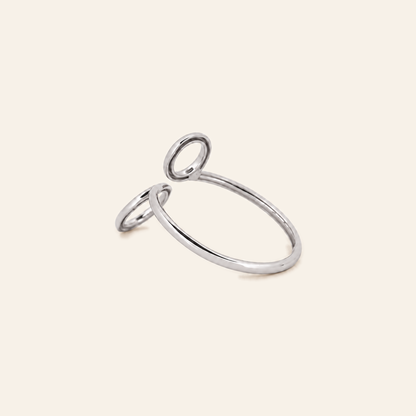 18K Gold Open Circle Ring — White Gold, view 2