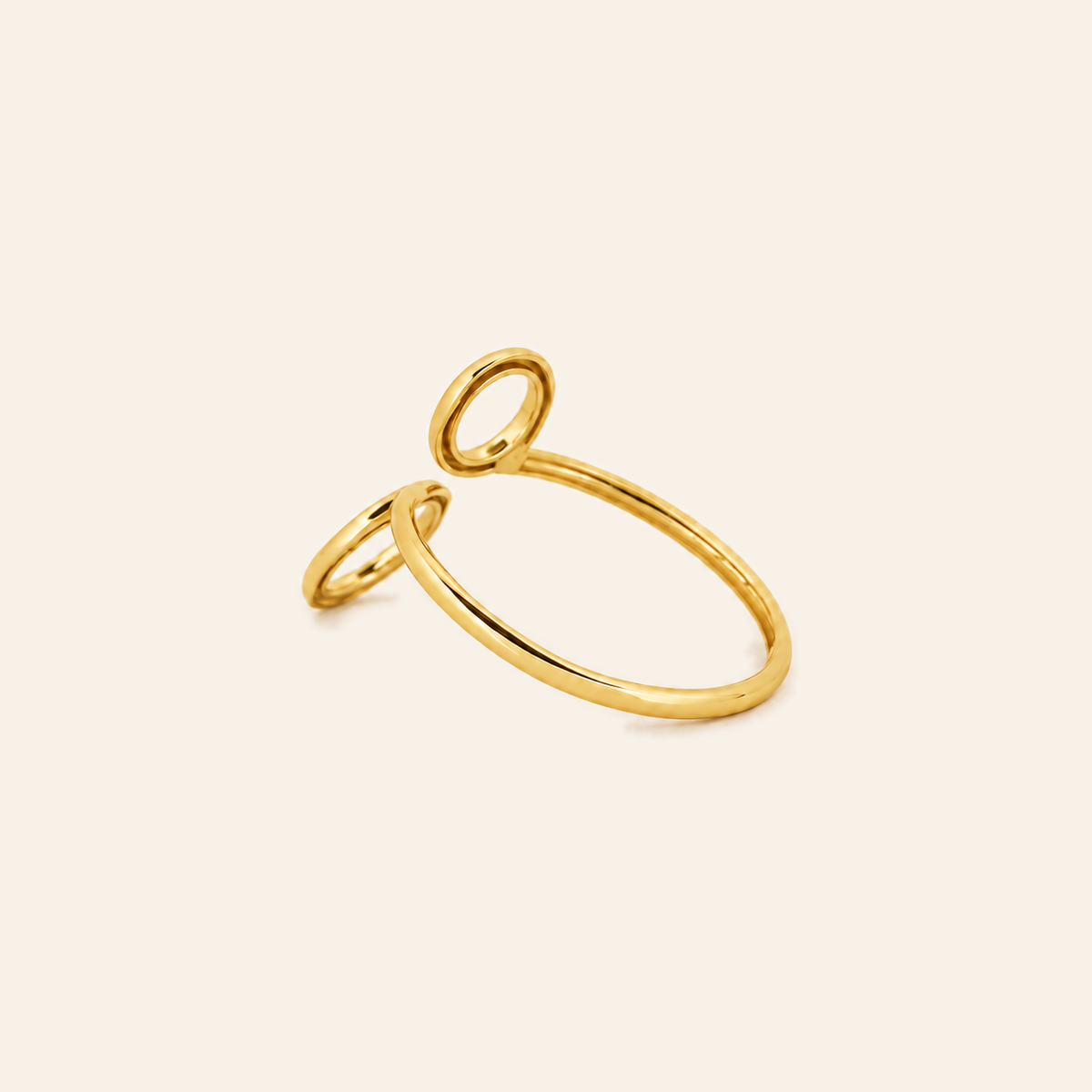 18K Gold Open Circle Ring — Yellow Gold, view 2
