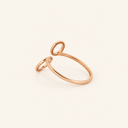 18K Gold Open Circle Ring — Rose Gold, view 2