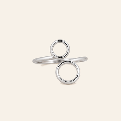 18K Gold Open Circle Ring — White Gold, view 3