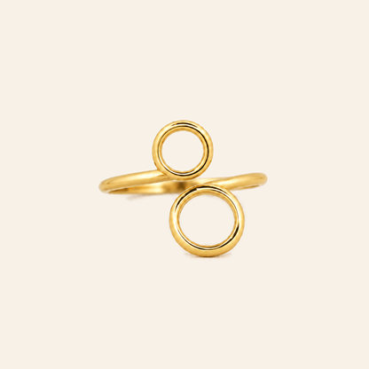 18K Gold Open Circle Ring — Yellow Gold, view 3