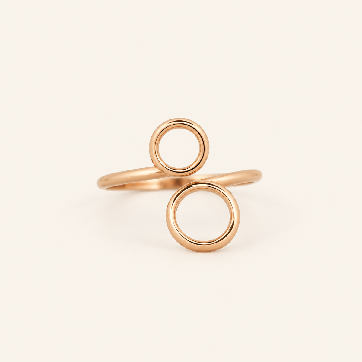18K Gold Open Circle Ring — Rose Gold, view 3