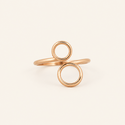 18K Gold Open Circle Ring — Rose Gold, view 3