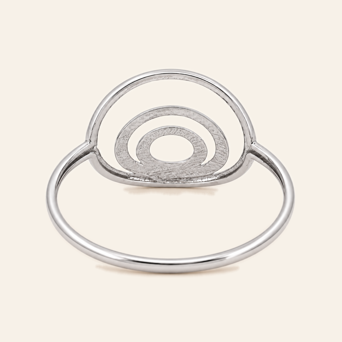 18K Gold Teardrop-Loop Ring — White Gold, view 1