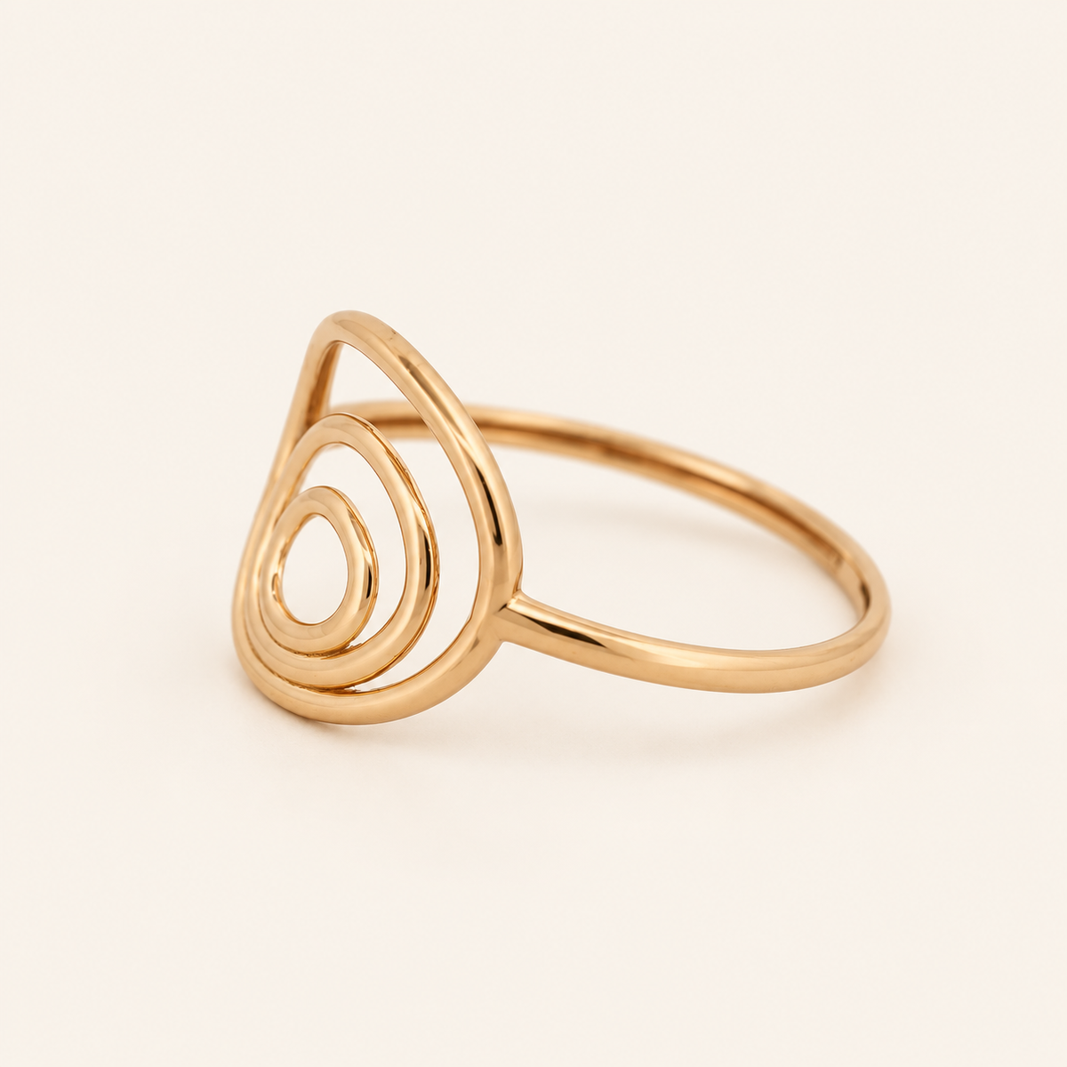 18K Gold Teardrop-Loop Ring — Yellow Gold, view 2