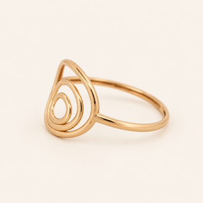 18K Gold Teardrop-Loop Ring — Yellow Gold, view 2