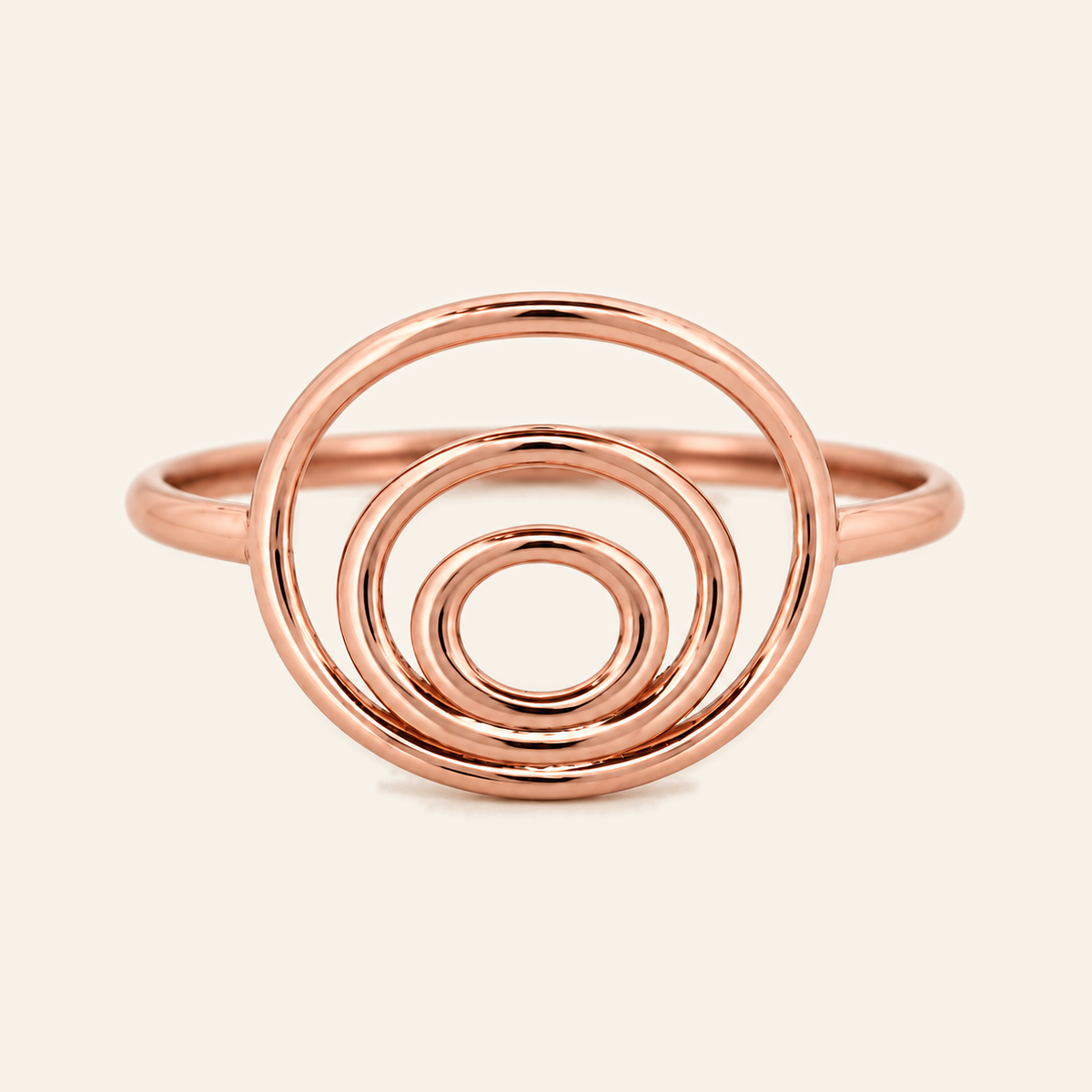 18K Gold Teardrop-Loop Ring — Rose Gold, view 3