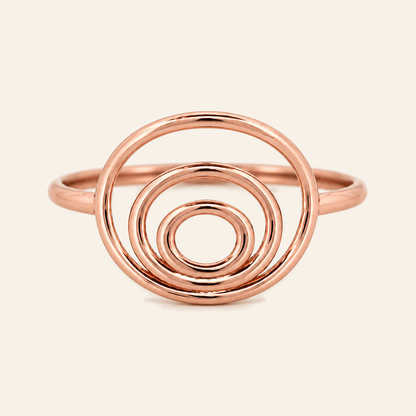 18K Gold Teardrop-Loop Ring — Rose Gold, view 3