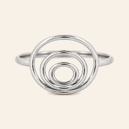 18K Gold Teardrop-Loop Ring — White Gold, view 3