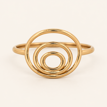 18K Gold Teardrop-Loop Ring — Yellow Gold, view 3