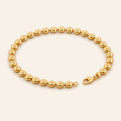 18K Gold Round Bead Bracelet — Yellow Gold, view 1