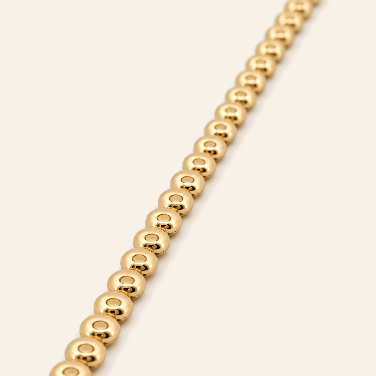 18K Gold Round Bead Bracelet — Yellow Gold, view 2