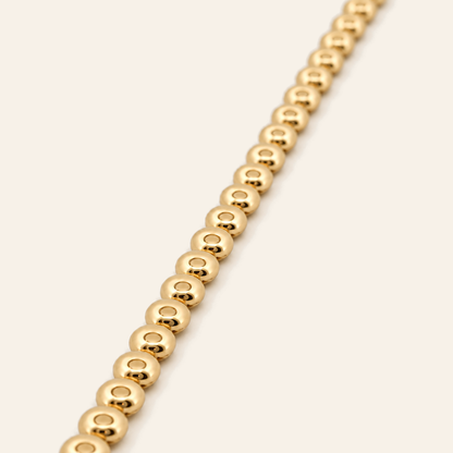 18K Gold Round Bead Bracelet — Yellow Gold, view 2
