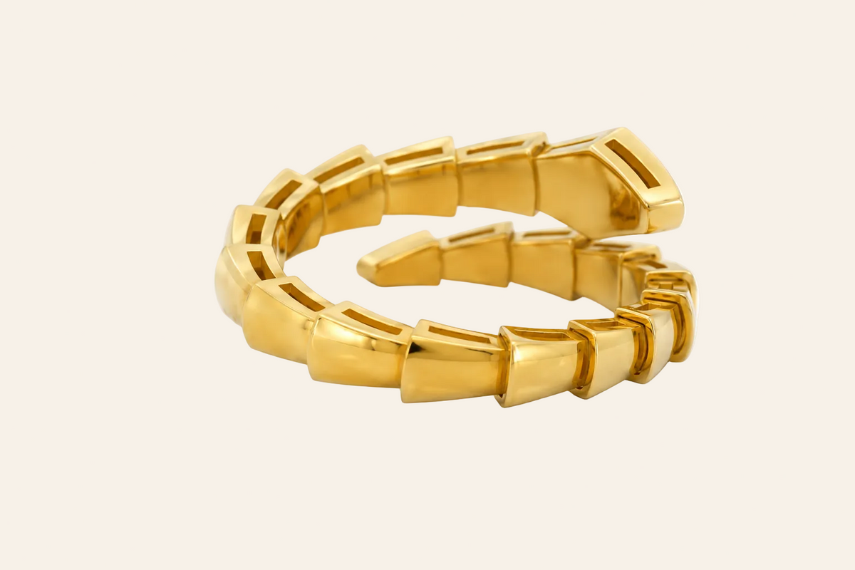 18K Gold Diamond Snake Ring